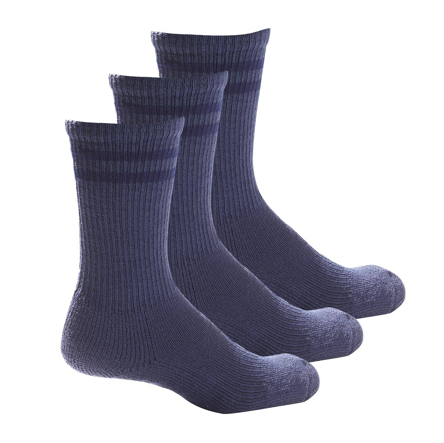 Pro Feet Cushioned Sole Blue Crew 3-Pack - Large